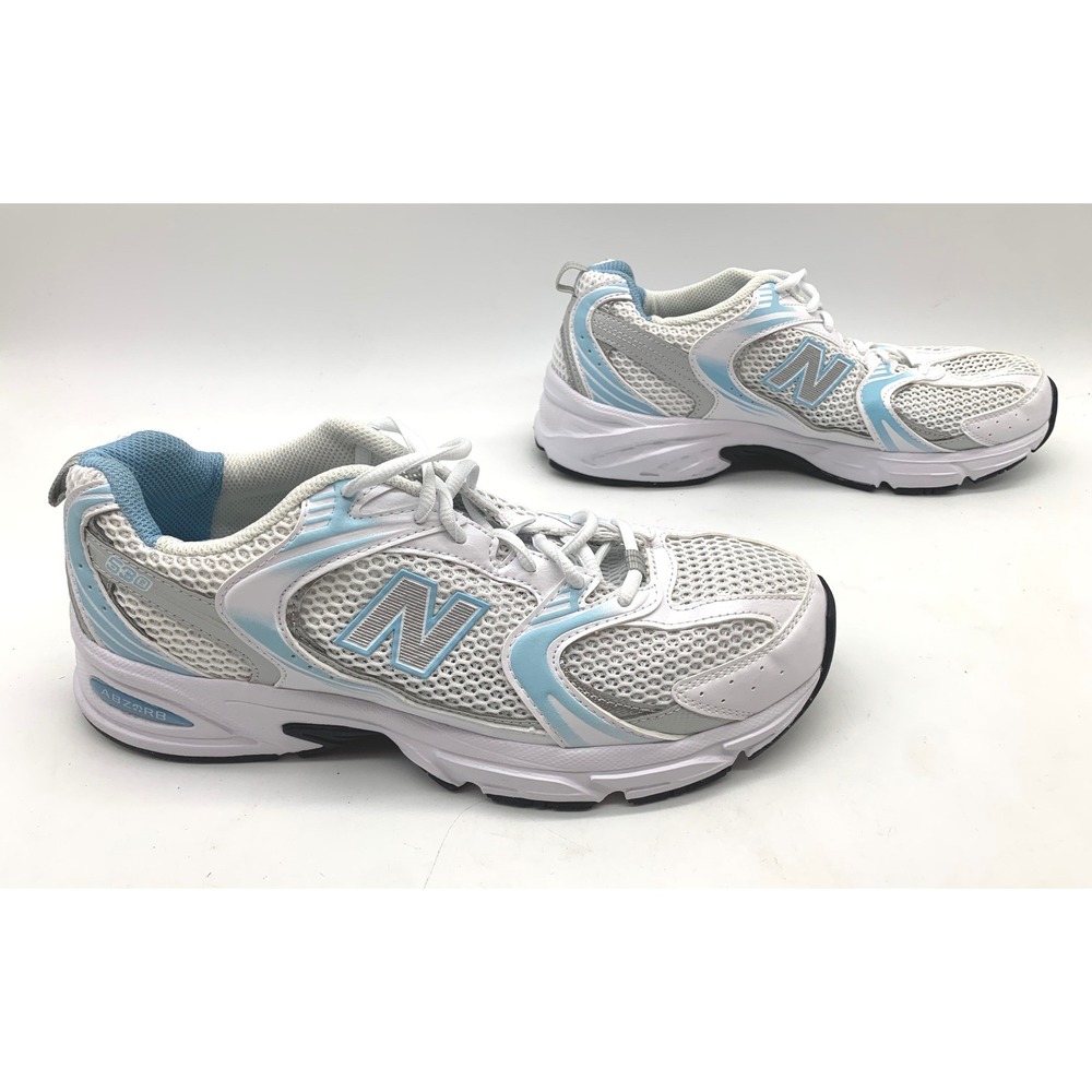 New Balance 530 Sneakers Mens 9.5 White Blue MR530BB ABZORB Mesh‎ Running Shoes